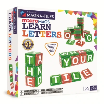 Klocki magnetyczne do nauki literek Magna-Tiles microMAGS zestaw Learn Letters 56 el. 3+