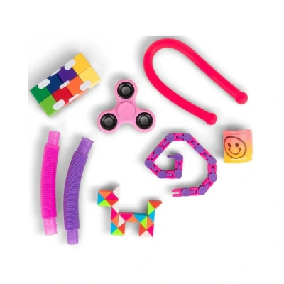 Zabawki antystresowe zestaw 8 szt. Fidget toys - różowy automat z niespodzianką