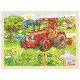Drewniane puzzle "Traktor" Goki