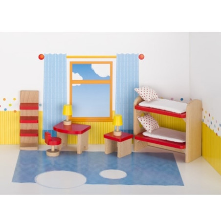 Drewniane mebelki do domku dla lalek POKÓJ DZIECIĘCY