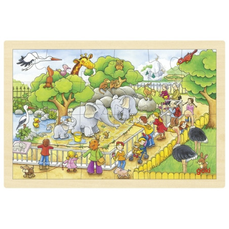 WIZYTA W ZOO drewniane puzzle