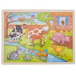 WIZYTA W ZOO drewniane puzzle 48 el.