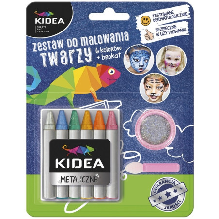 KREDKI do twarzy zestaw 6 szt. z brokatem