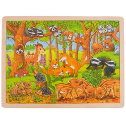 LEŚNE ZWIERZĄTKA drewniane puzzle 48 el.