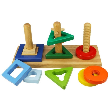 KSZTAŁTY I KOLORY drewniany sorter na palikach