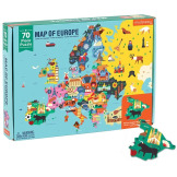 MAPA EUROPY puzzle z elementami w kształcie państw 70 el.