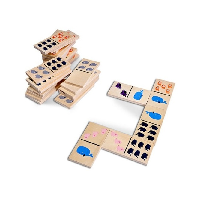 ZWIERZĄTKA drewniane domino XL