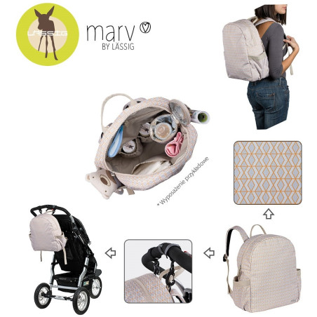 PLECAK Z AKCESORIAMI Backpack Mesh beige Marv