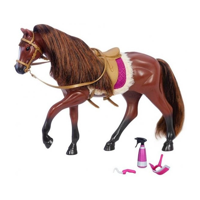 CIEMNOBRĄZOWY KOŃ dla lalki 15 cm Brown American Quarter Horse