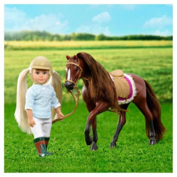 CIEMNOBRĄZOWY KOŃ dla lalki 15 cm Brown American Quarter Horse