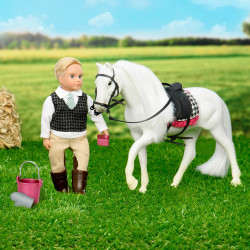 BIAŁY KOŃ dla lalki 15 cm White Camarillo Horse