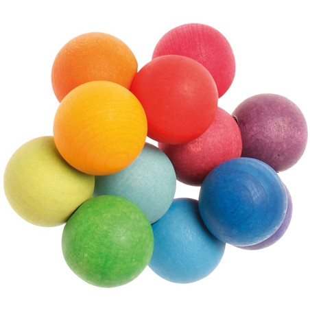 DREWNIANE TĘCZOWE PEREŁKI do chwytania