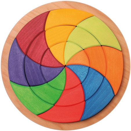 KOŁO GOETHE'EGO drewniana układanka na podstawce 24 el.