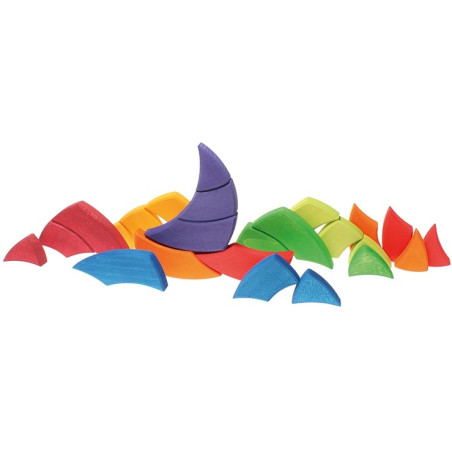 KOŁO GOETHE'EGO drewniana układanka na podstawce 24 el.