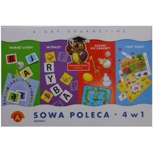 SOWA POLECA zestaw gier edukacyjnych 4w1