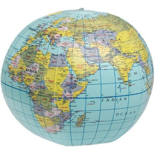 DMUCHANY GLOBUS mapa świata 26 cm