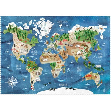 ODKRYJ ŚWIAT mapa świata puzzle tekturowe obserwacyjne 200 el.