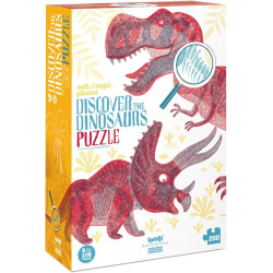 ODKRYJ ŚWIAT DINOZAURÓW puzzle tekturowe 200 el.