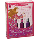 MANICURE różowy zestaw lakier do paznokci 3 szt. z szablonami