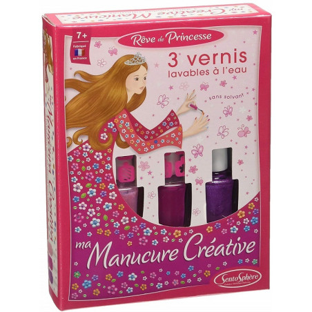 MANICURE różowy zestaw lakier do paznokci 3 szt. z szablonami