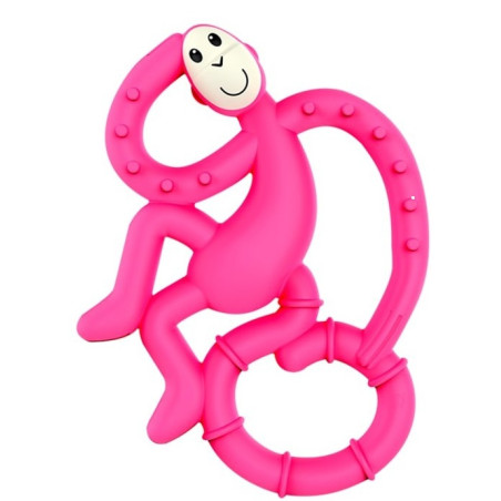 RÓŻOWA MAŁPKA mini gryzak masujący ze szczoteczką