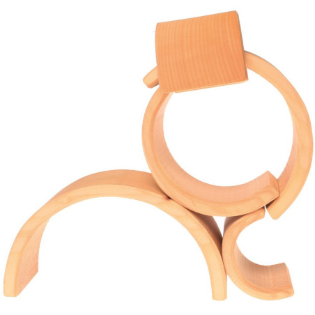 DREWNIANY TUNEL naturalny klocki 6 szt.