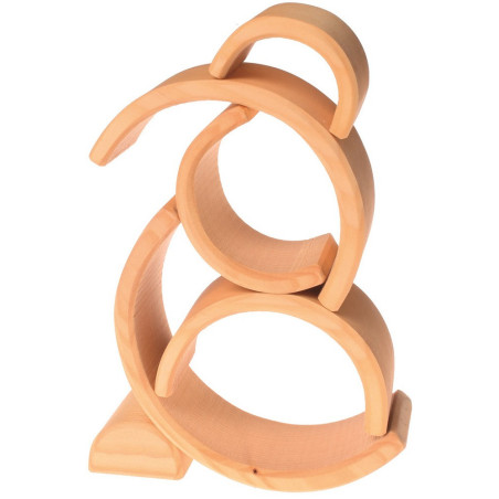 DREWNIANY TUNEL naturalny klocki 6 szt.