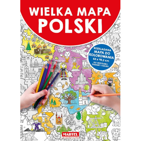 WIELKA MAPA POLSKI do kolorowania Simon Abbott