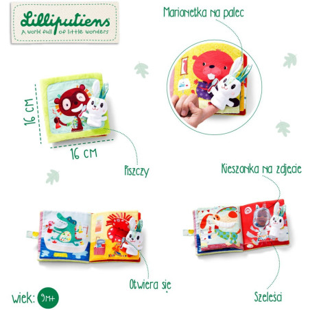 KRÓLICZEK DENSTYSTA książeczka materiałowa z mini pacynką