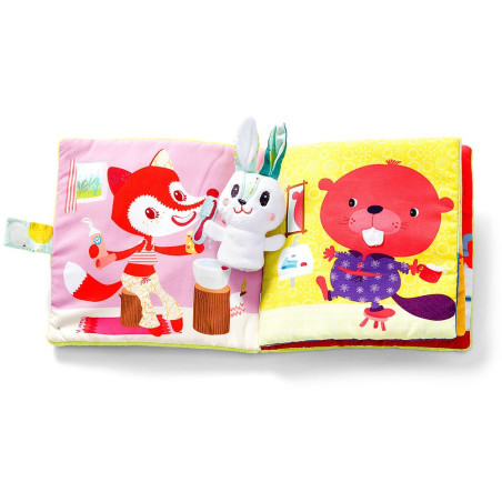 KRÓLICZEK DENSTYSTA książeczka materiałowa z mini pacynką