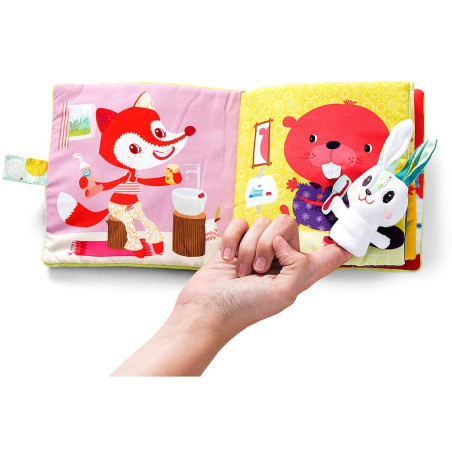 KRÓLICZEK DENSTYSTA książeczka materiałowa z mini pacynką