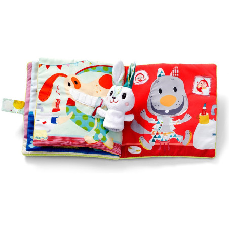 KRÓLICZEK DENSTYSTA książeczka materiałowa z mini pacynką