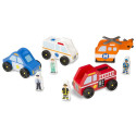 POJAZDY RATUNKOWE drewniany zestaw z figurkami