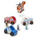 POJAZDY RATUNKOWE drewniany zestaw z figurkami