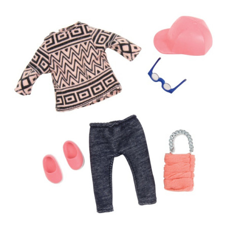 ZESTAW UBRANEK dla lalki 15 cm stylizacja z koszulą jeans Glam Gal