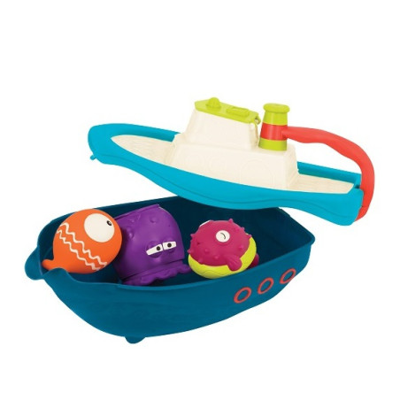 ZABAWKI DO KĄPIELI w pojemniku niebieski