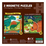 ZWIERZĘTA LĄDOWE I WODNE puzzle magnetyczne 2x20 el.