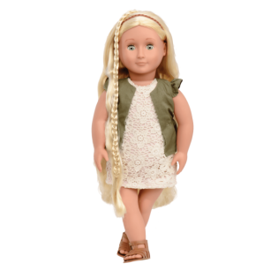 PIA duża lalka blondynka 46 cm z regulowanymi włosami do stylizacji
