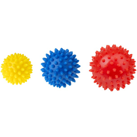 PIŁKI SENSORYCZNE do masażu i rehabilitacji zestaw 3 szt.