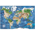 MAPA ŚWIATA puzzle tekturowe mikro 150 el.