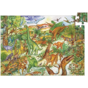 DINOZAURY tekturowe puzzle z książeczką 100 el.