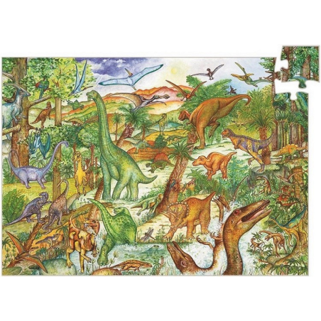 DINOZAURY tekturowe puzzle z książeczką 100 el.