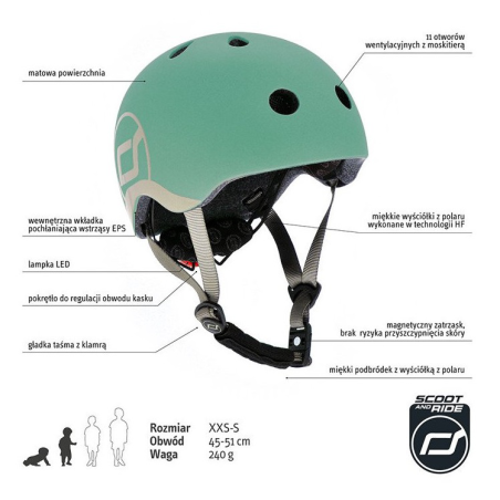 FOREST kask rowerowy dla dzieci 1-5 lat XXS-S