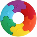 TĘCZOWE KÓŁKO pierwsze puzzle sensoryczne 6 el.