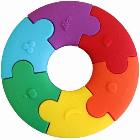 TĘCZOWE KÓŁKO pierwsze puzzle sensoryczne 6 el.