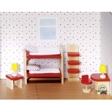 Drewniane mebelki do domku dla lalek POKÓJ DZIECIĘCY