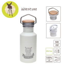 BIDON ze stali nierdzewnej z dodatkowym ustnikiem 500ml Adventure Grey