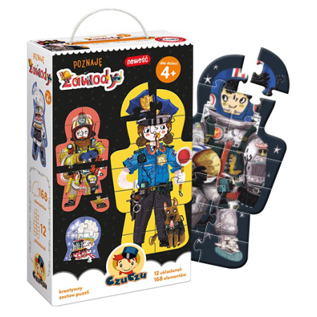 POZNAJĘ ZAWODY puzzle tekturowe zestaw układanek