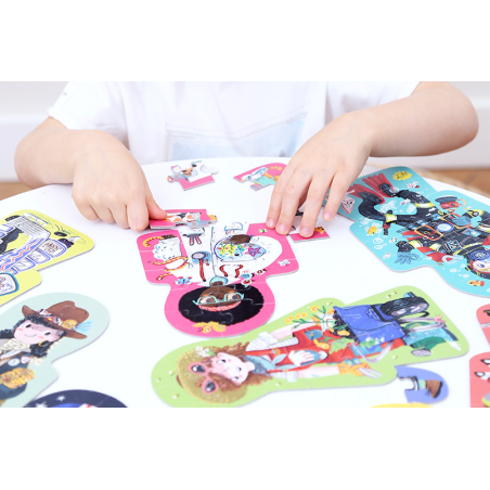 POZNAJĘ ZAWODY puzzle tekturowe zestaw układanek