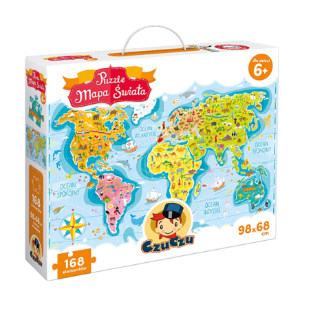 MAPA ŚWIATA puzzle tekturowe 168 el.